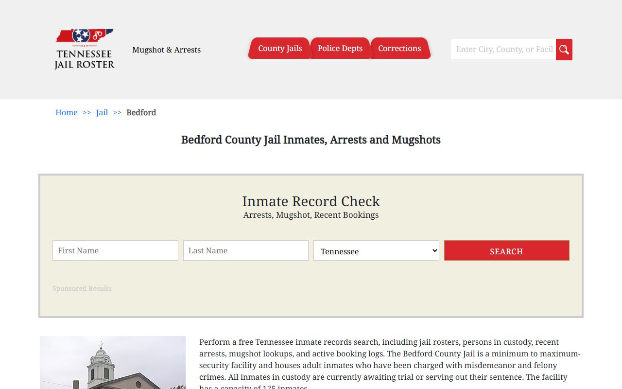 Bedford County 24 hour booking sheriff office website