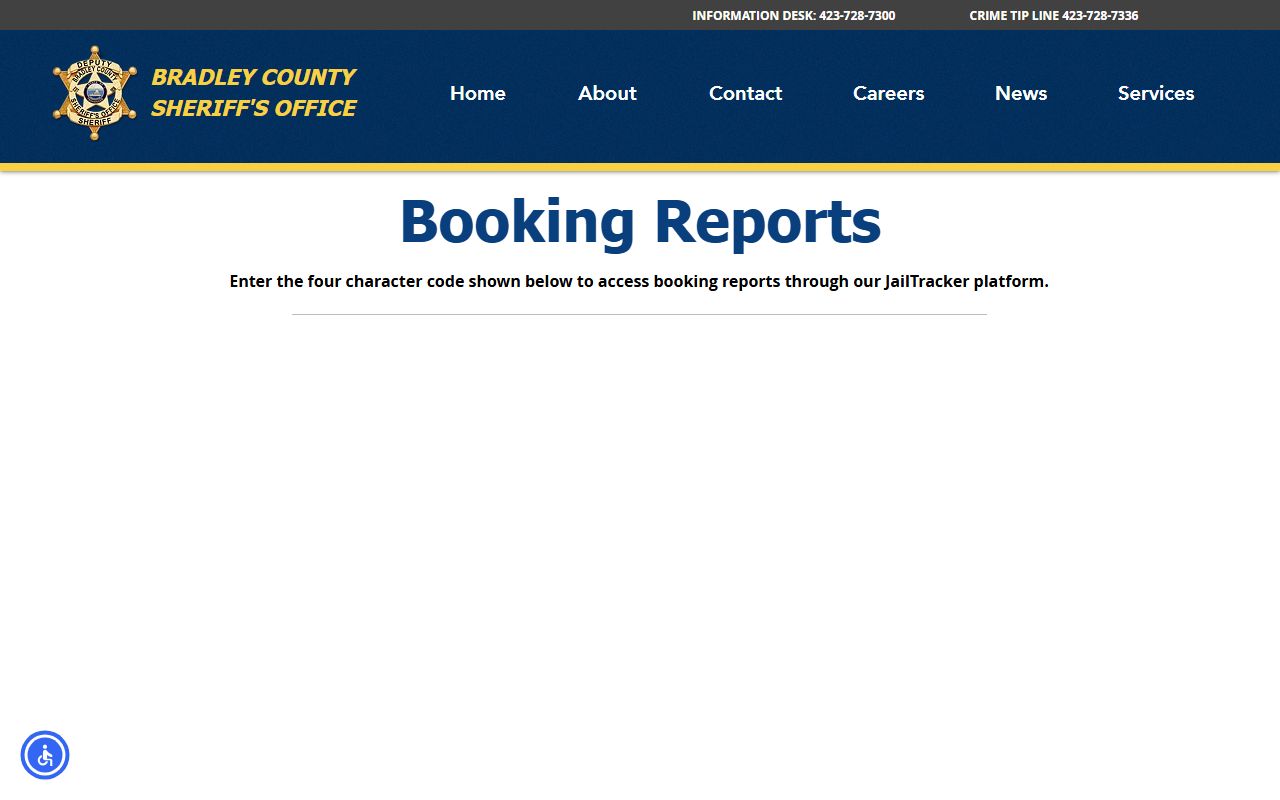 Bradley County 24 hour booking JailTracker portal