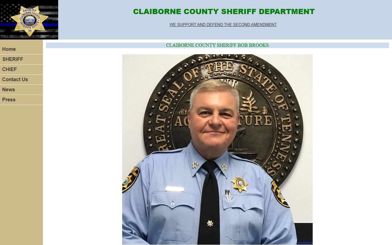 Claiborne County 24 hour booking sheriff website