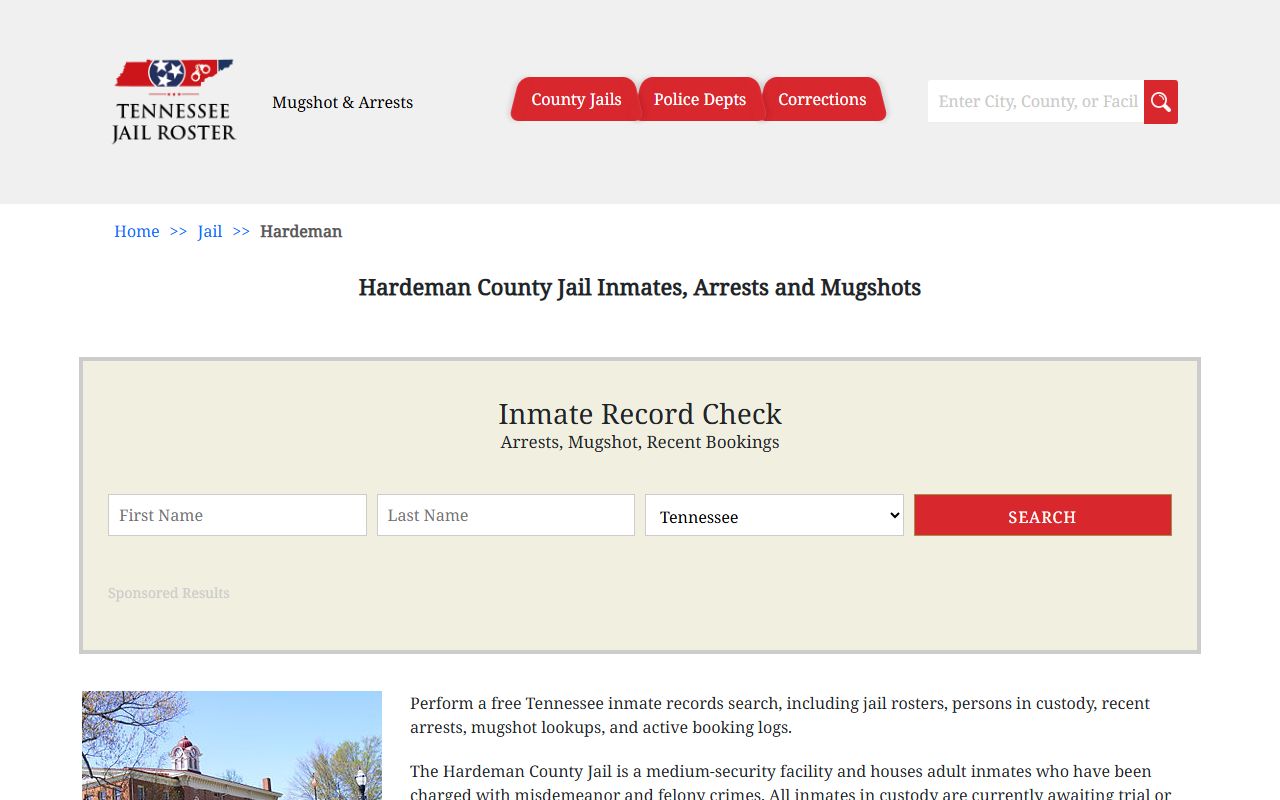 Hardeman County 24 hour booking sheriff website