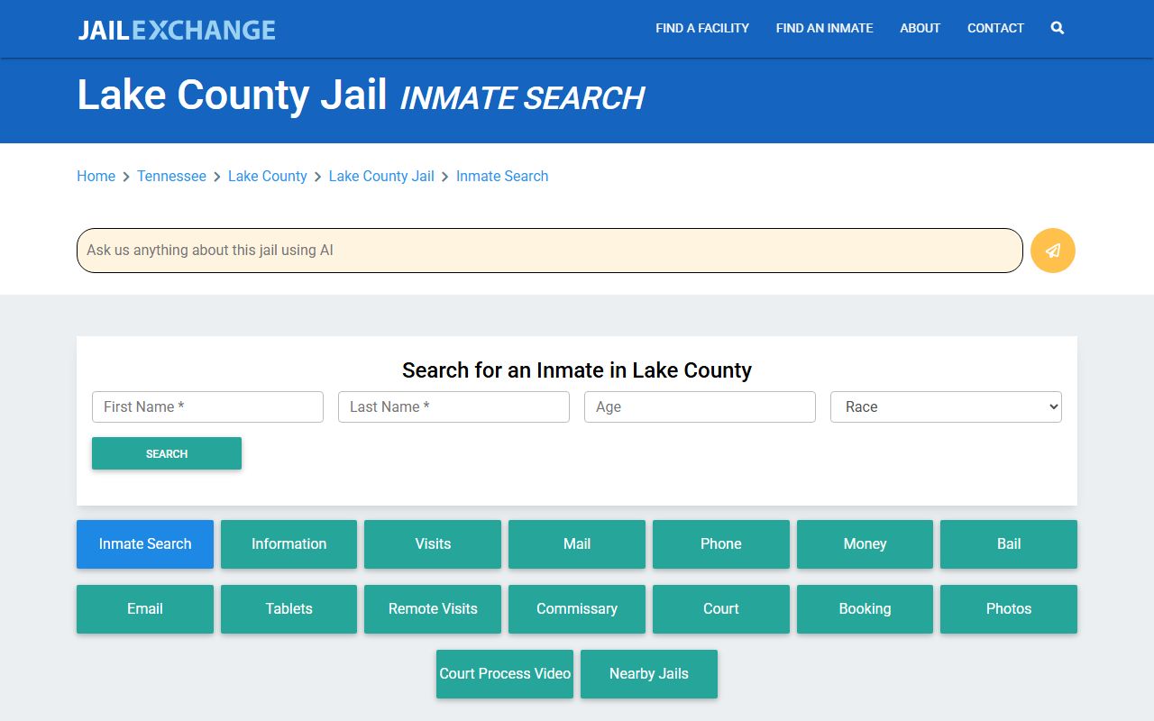 Lake County 24 hour booking search resource