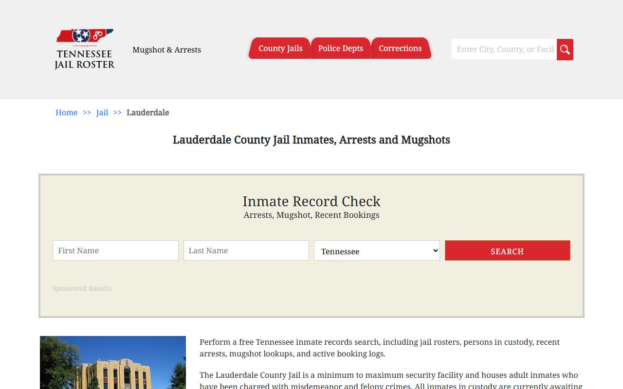 Lauderdale County 24 hour booking search resource