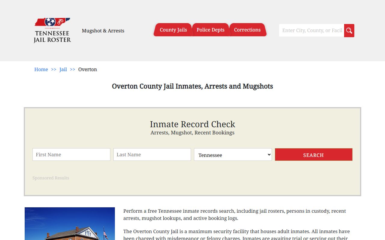 Overton County 24 hour booking sheriff website
