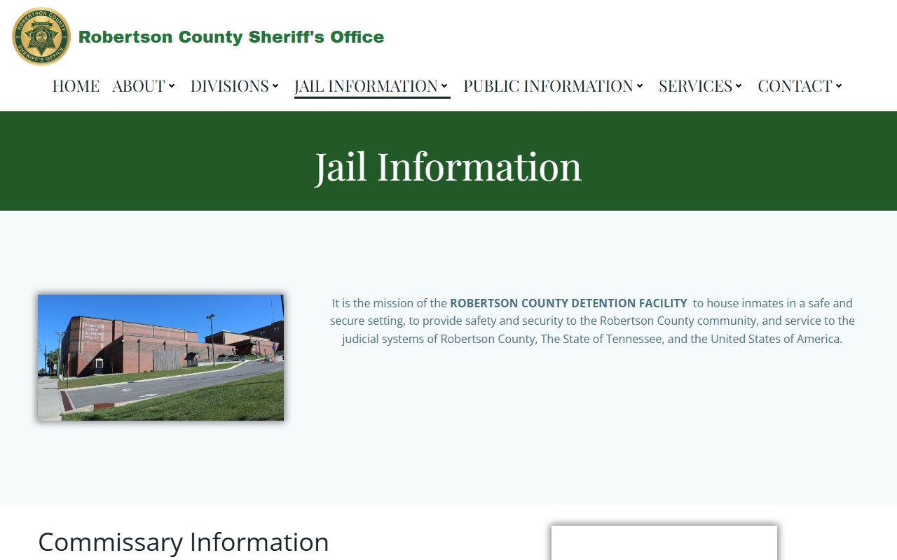Robertson County 24 hour booking sheriff website
