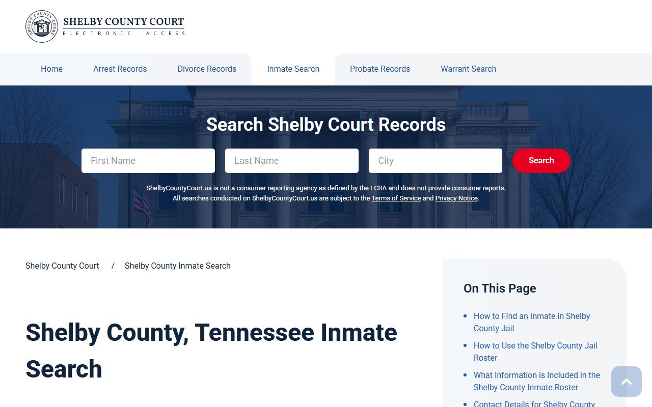 Shelby County 24 hour booking inmate search
