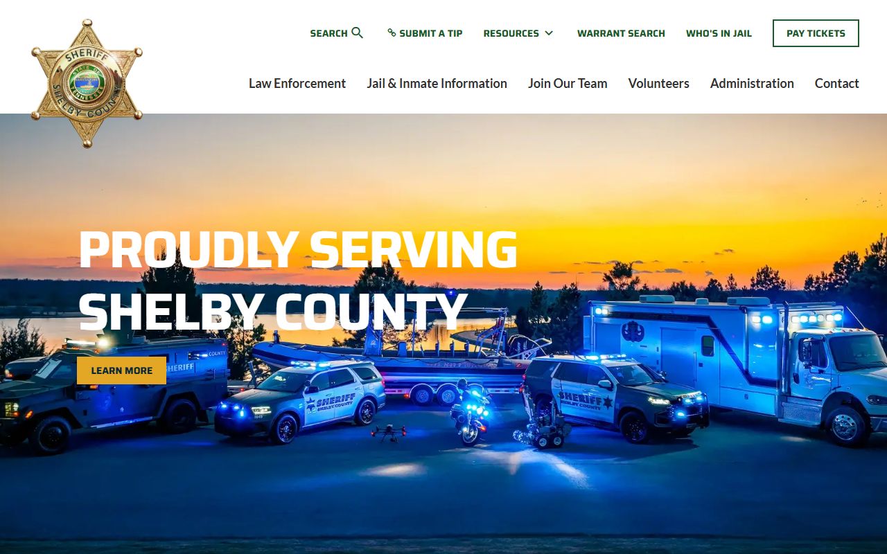 Shelby County 24 hour booking sheriff website